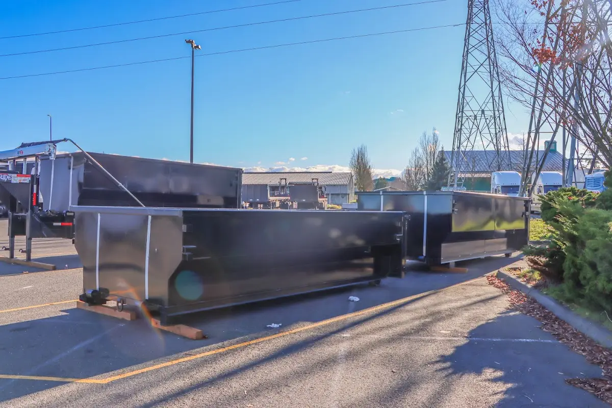 Roll-off dumpster ready for waste disposal at job site for 20 Yard Dumpster Rental in Hayward